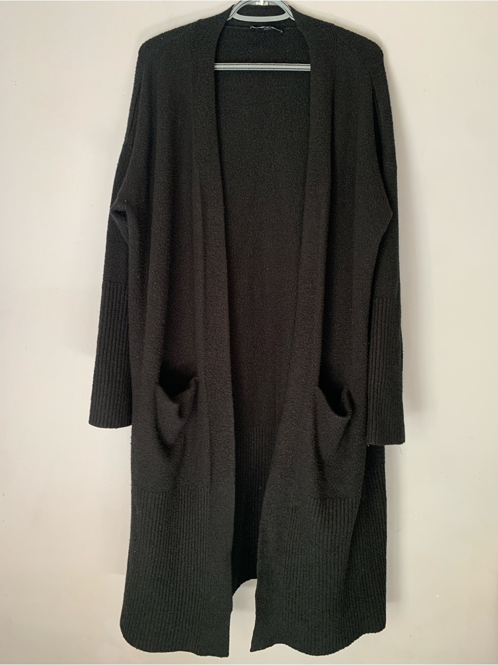 Long Open-Front Black Women's Cardigan Sweater Lily Morgan 1X